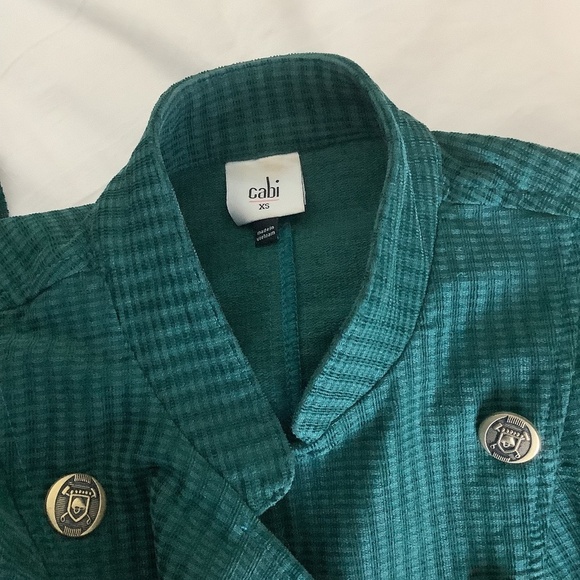 CAbi Military Double Breasted Jacket Legion Green Teal Style #3913 XS - Picture 3 of 15